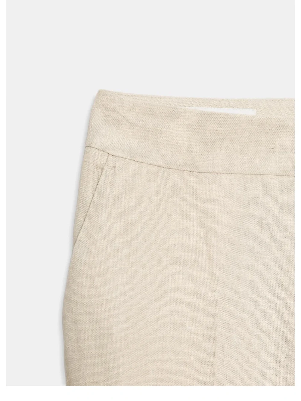 Zara SLIM FIT Cream Straight-Leg Linen Blend Trousers
